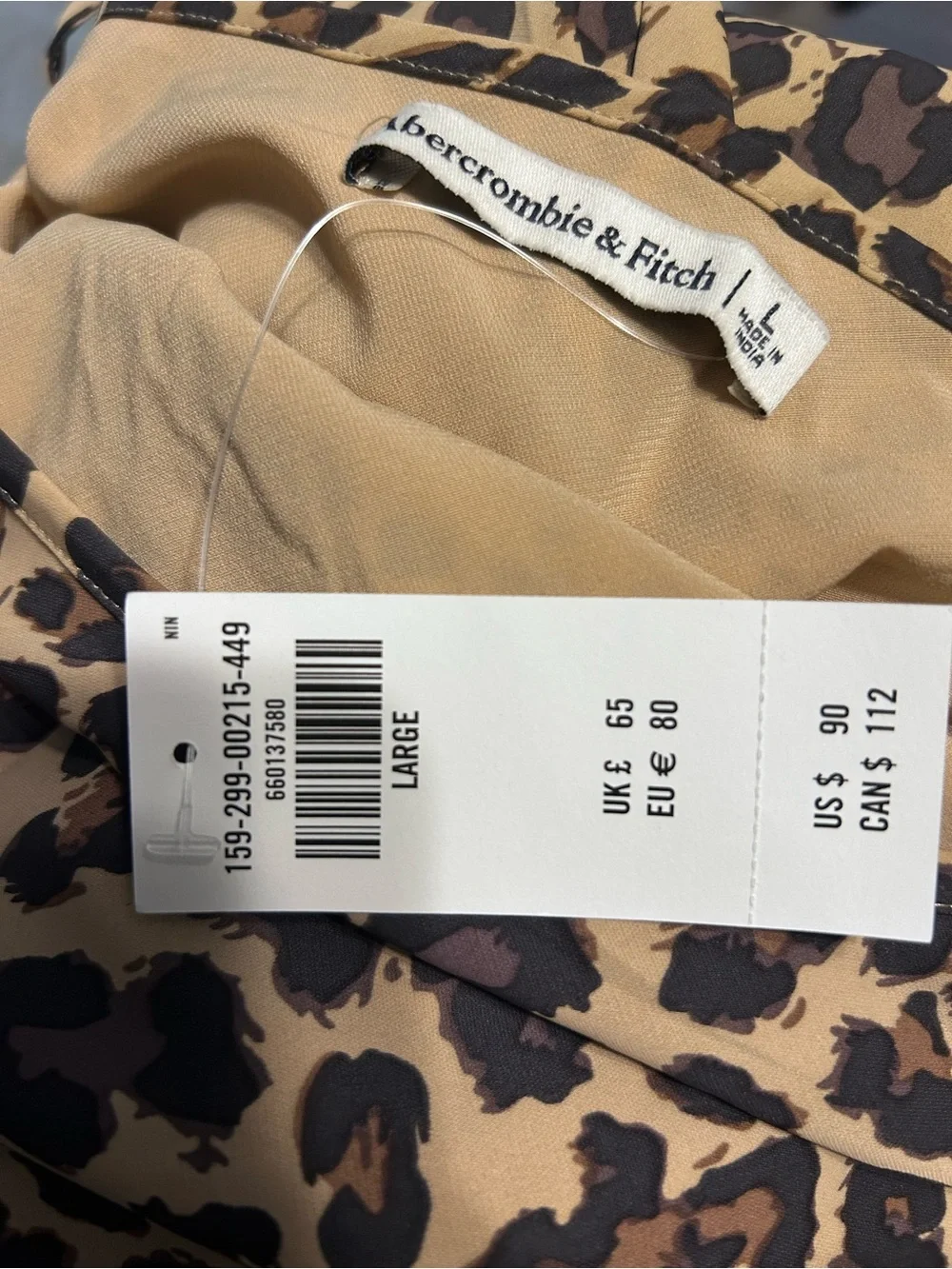 NWT A&F Julia Slip Maxi Dress Leopard Size L